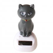 Solární tančící dekorace kočička tmavě šedá