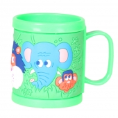 Hrnek dětský plastový (zelený se zvířátky)
