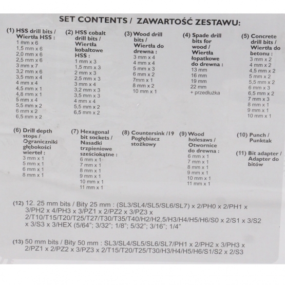 Sada vrtáků a bitů 246 dílů