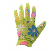 Zahradní rukavice zelené s kytičkami 10ks
