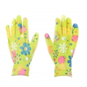 Zahradní rukavice zelené s kytičkami 10ks