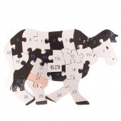 Vzdělávací dřevěné puzzle kráva var.1