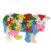 Vzdělávací dřevěné puzzle kráva var.2