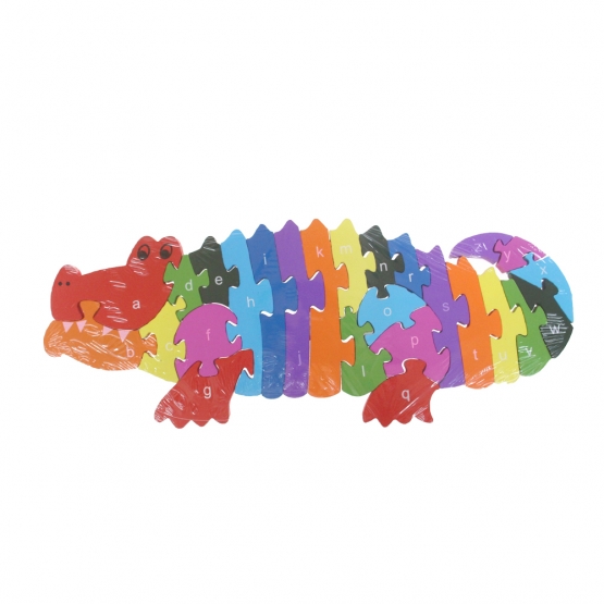 Vzdělávací dřevěné puzzle krokodýl var.1