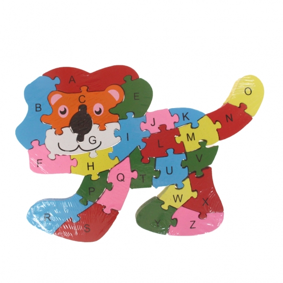 Vzdělávací dřevěné puzzle lev var.3