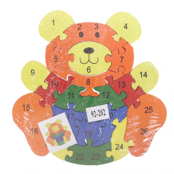 Vzdělávací dřevěné puzzle méďa var.1