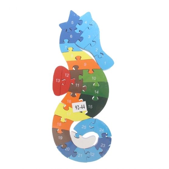 Vzdělávací dřevěné puzzle mořský kůň