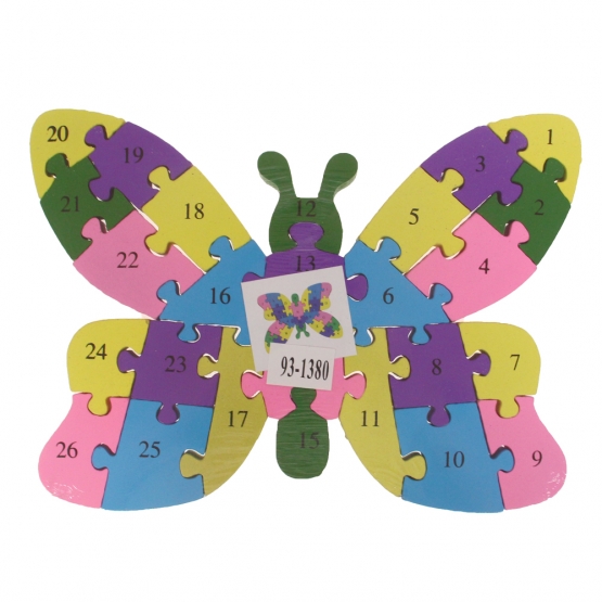 Vzdělávací dřevěné puzzle motýl var.2