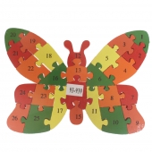Vzdělávací dřevěné puzzle motýl var.3