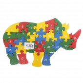 Vzdělávací dřevěné puzzle nosorožec