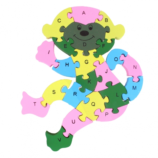 Vzdělávací dřevěné puzzle opice