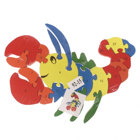 Vzdělávací dřevěné puzzle rak