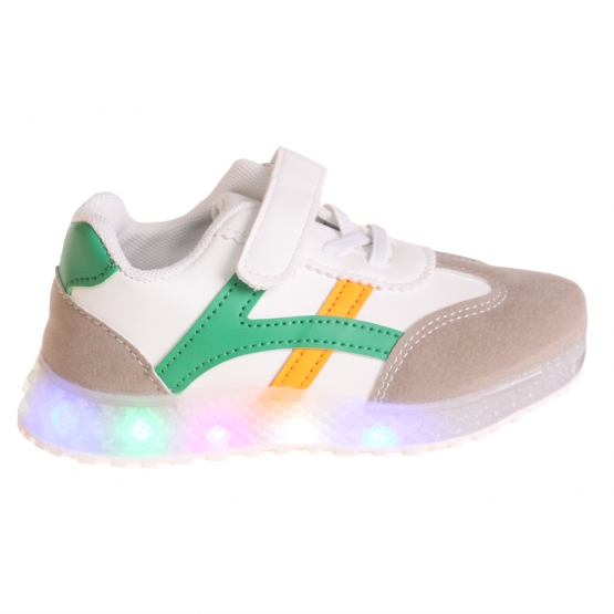 Dětské tenisky svítící se špičkou žlutozelené var.1