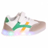 Dětské tenisky svítící se špičkou žlutozelené var.1