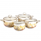 8-dílná sada smaltovaných hrnců zátiší