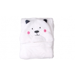 Dětská deka Happy Baby bílá – medvídek s tváří