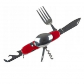 Multifunkční kempingový příbor JIN BIN LI červený