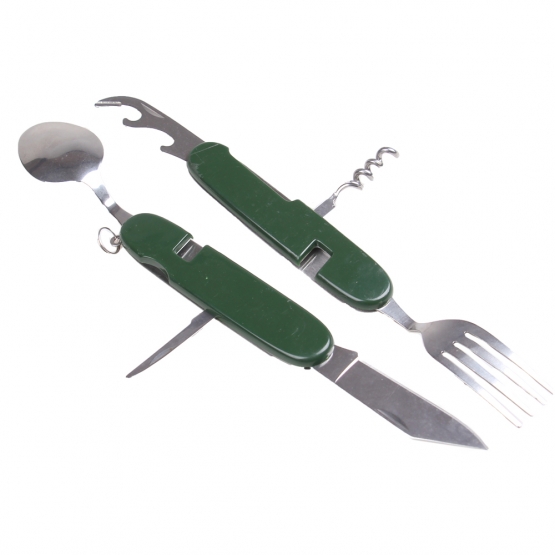 Multifunkční kempingový příbor JIN BIN LI zelený