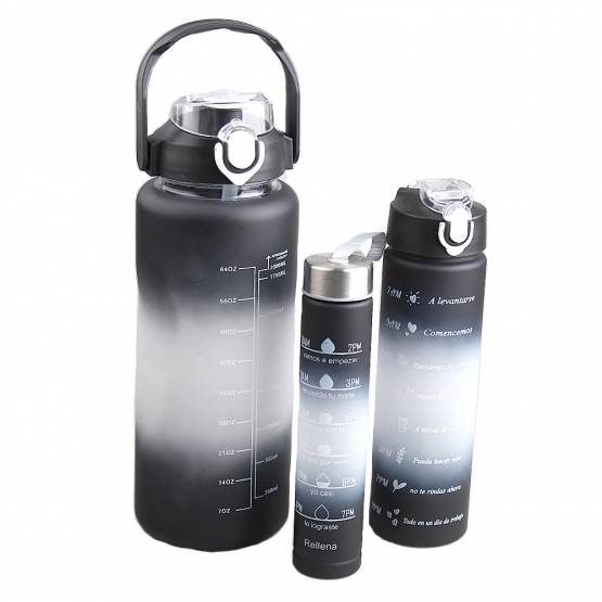 Sada 3 ks lahví na pití černá