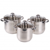 6-dílná sada hrnců z nerezové oceli EH-9093