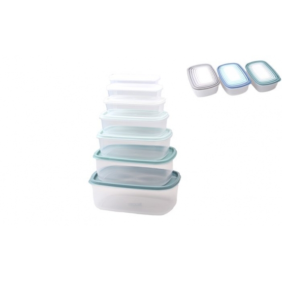 Set 7 kusů plastových dóz s víky