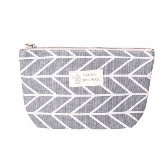 Kosmetická taška Handmade šedá geometrický vzor