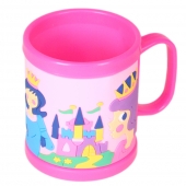 Hrnek dětský plastový (růžový s princeznou)