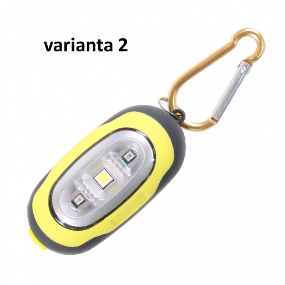 Kapesní led světlo s karabinou žluté