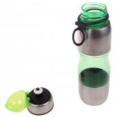 Láhev na pití s plastovým poutkem zelená