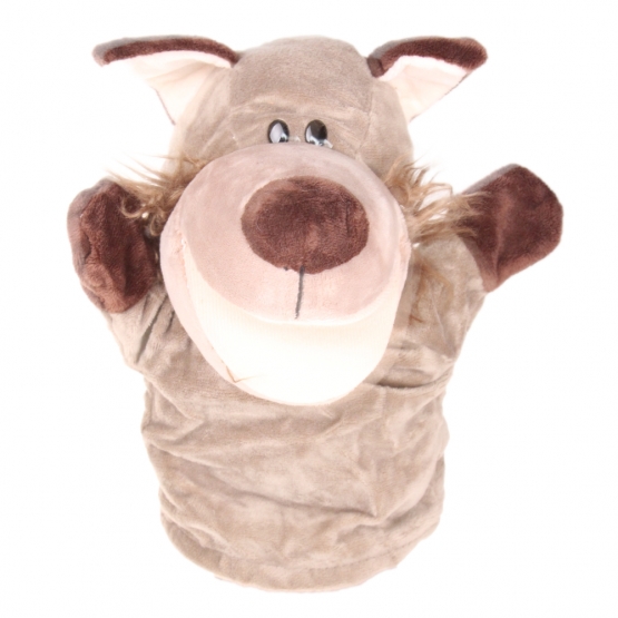 Plyšový maňásek na ruku vlk