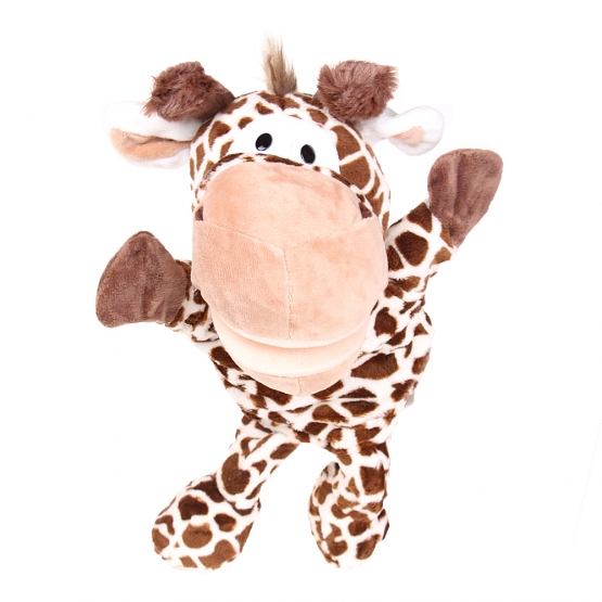 Plyšový maňásek s nohama na ruku žirafa 
