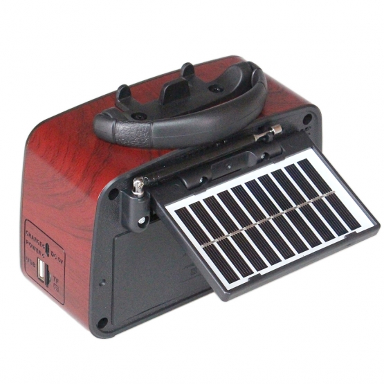 Přenosné 3pásmové solární rádio GOLON hnědé