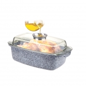 Hliníkový pekáč 5,5l šedý mramor