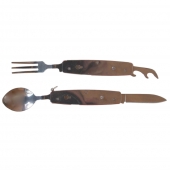 Rozkládací multifunkční kempingový příbor B-SQUL červený