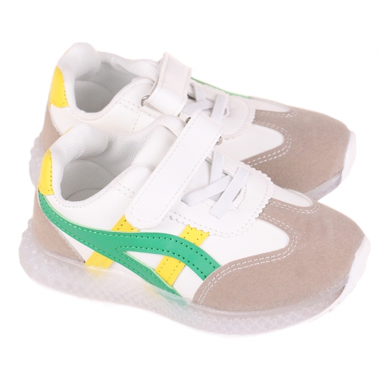 Dětské tenisky svítící se špičkou žlutozelené var.2