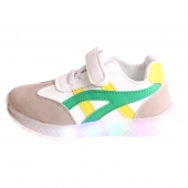 Dětské tenisky svítící se špičkou žlutozelené var.2