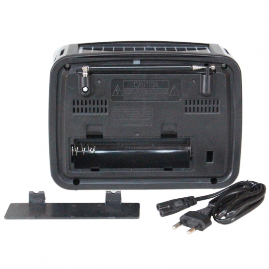 Přenosné 3pásmové solární rádio černo-červené MUSIC