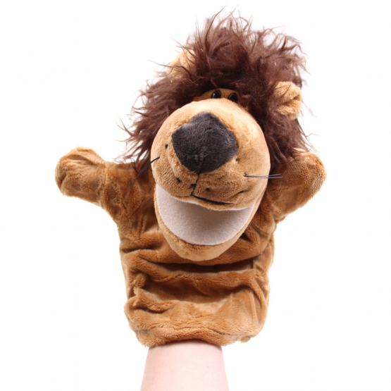 Plyšový maňásek na ruku lev var.1