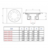 Podlahová vpusť 150x150x60 mm