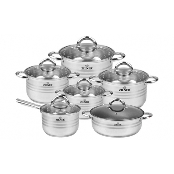 12-dílná sada hrnců z nerezové oceli ZL-8102