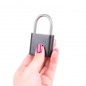 Visací zámek na otisk prstu černý