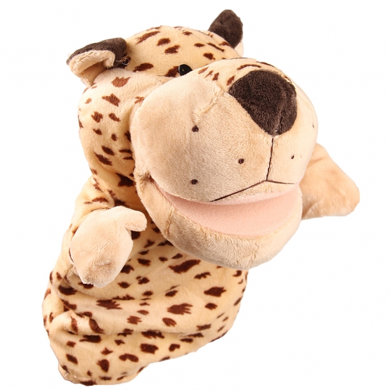 Plyšový maňásek na ruku levhart