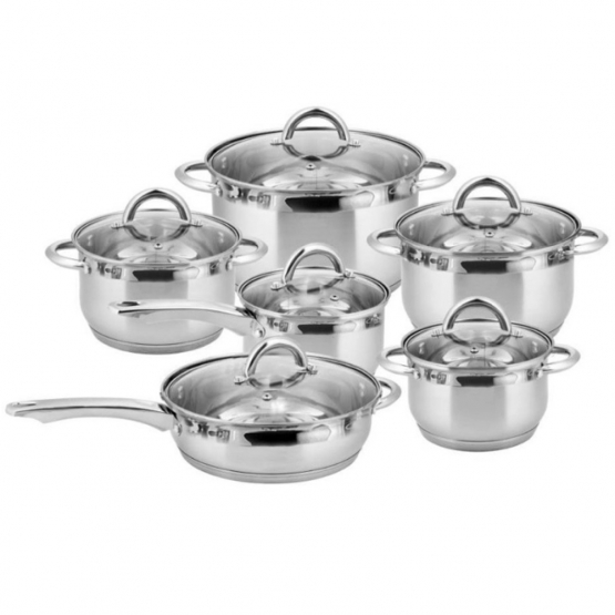 12-dílná sada hrnců z nerezové oceli EH-9013