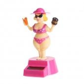 Solární tančící dekorace madam s kloboukem růžová