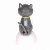 Solární tančící dekorace kočička tmavě šedá