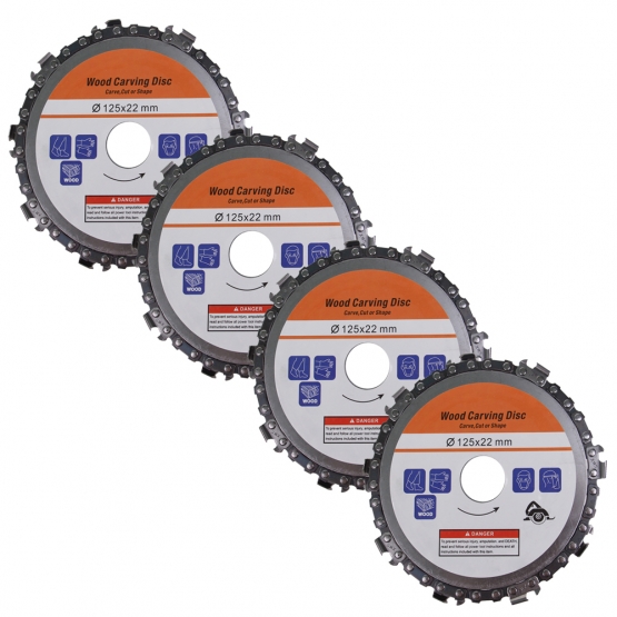 4 ks řezných kotoučů na dřevo 125x22 mm
