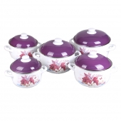 10-dílná sada smaltovaných hrnců šeřík