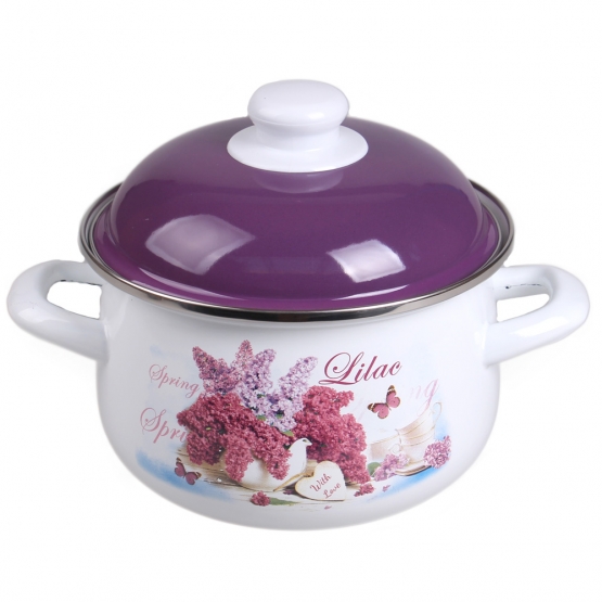 10-dílná sada smaltovaných hrnců šeřík