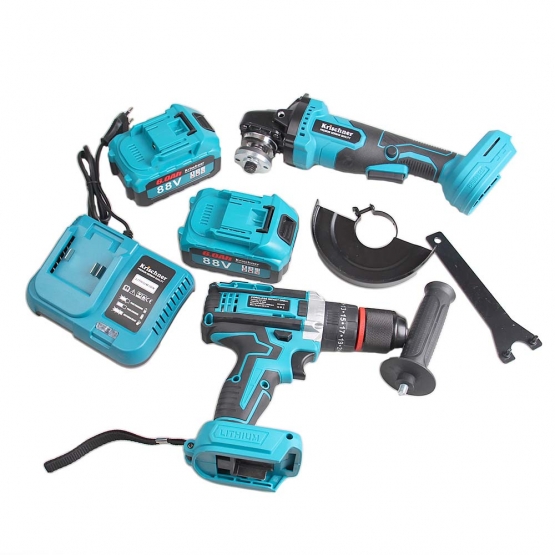 Sada nářadí úhlová bruska a příklepová vrtačka KR-9959