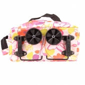 Nákupní taška s kolečky růžové květy